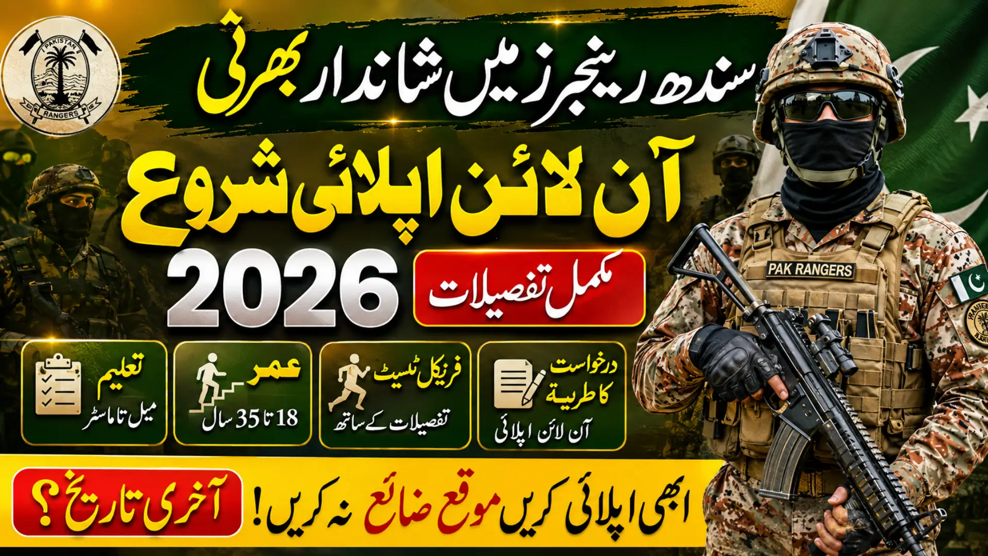 Join Sindh Rangers 2026 Online Apply Announced Full Details