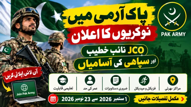 Pak Army Jobs 2026 New Opportunities for JCO Naib Khateeb & Sipahi