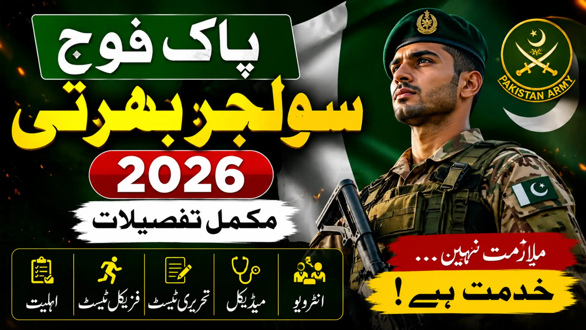 Pak Army Soldier Jobs 2026 Eligibility Online Apply & Selection Process