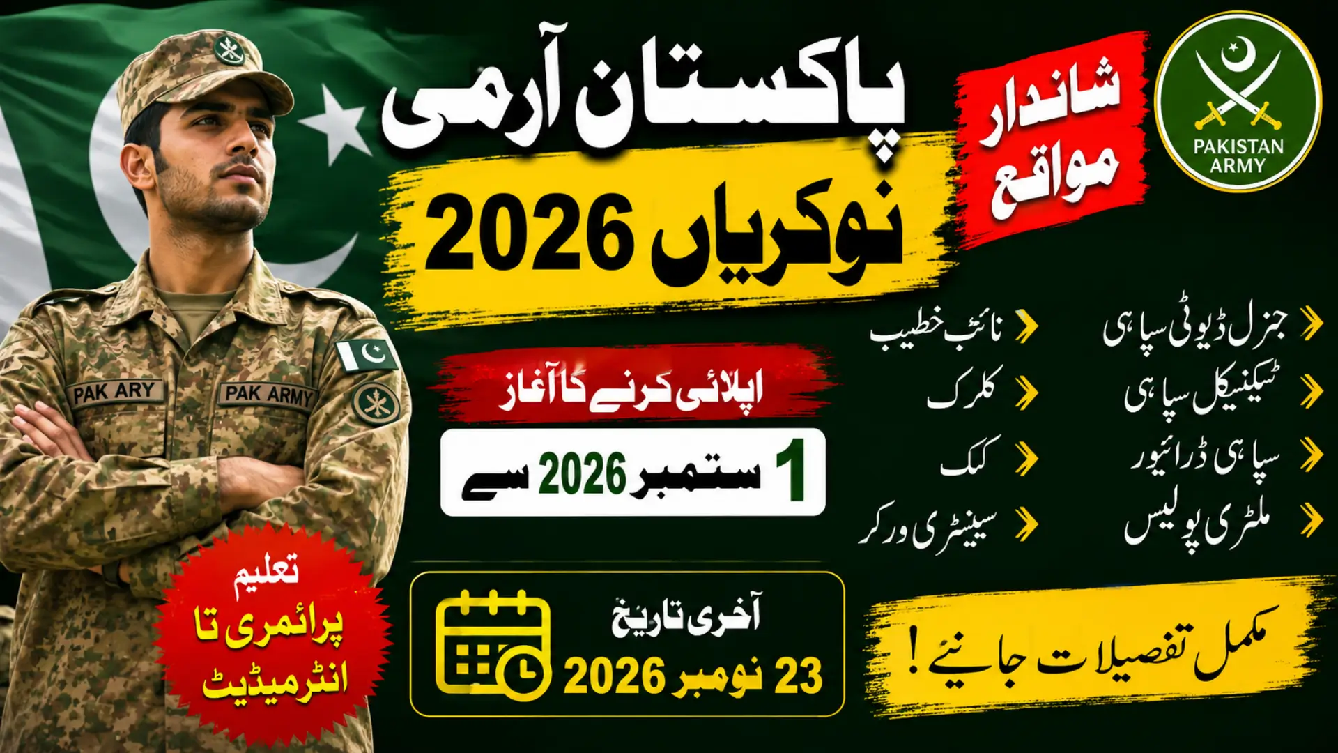 Pakistan Army Jobs 2026 New Recruitment Open for JCO and Soldiers