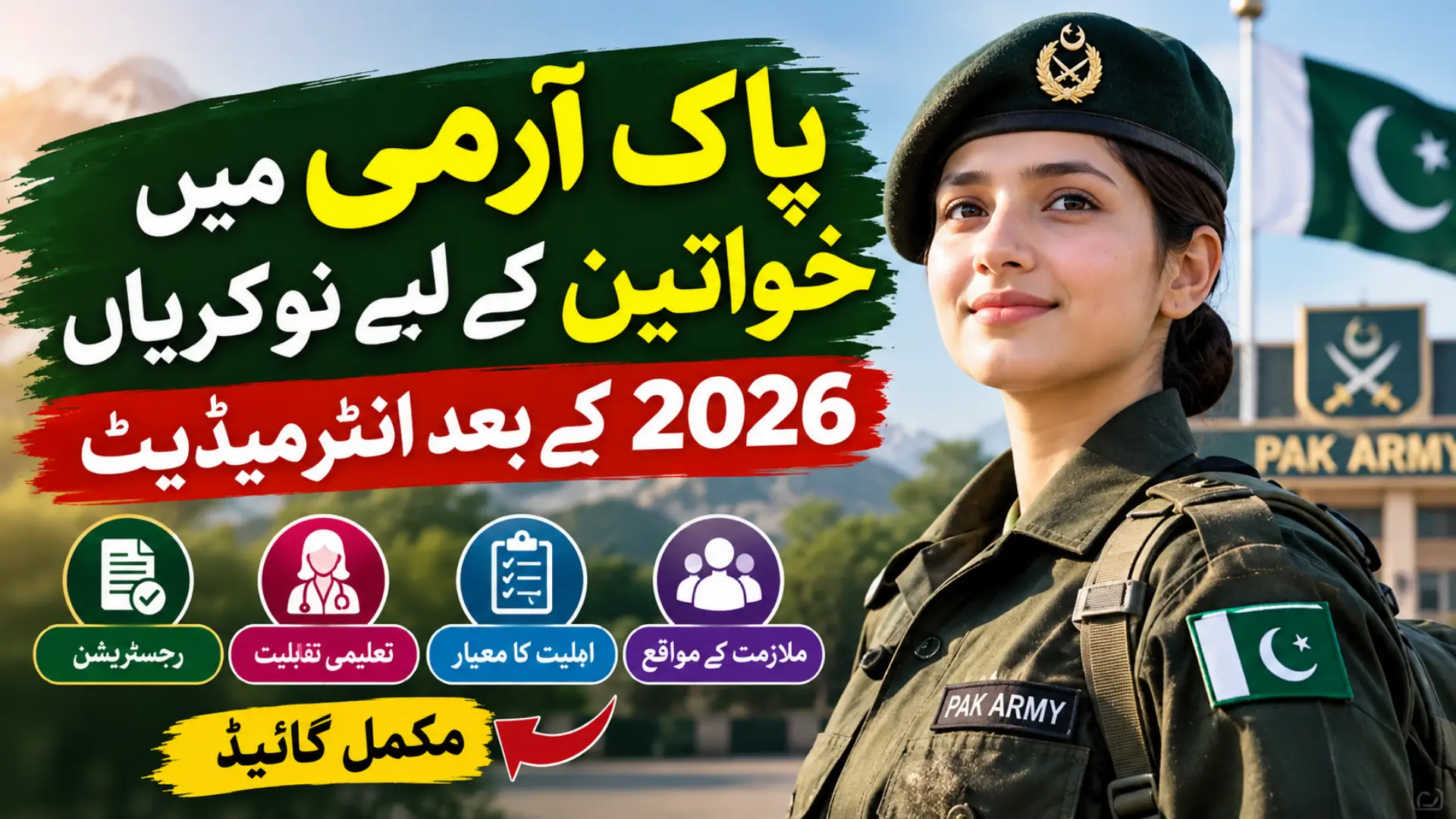 Pak Army Jobs 2026 for Female After Intermediate Complete Guide